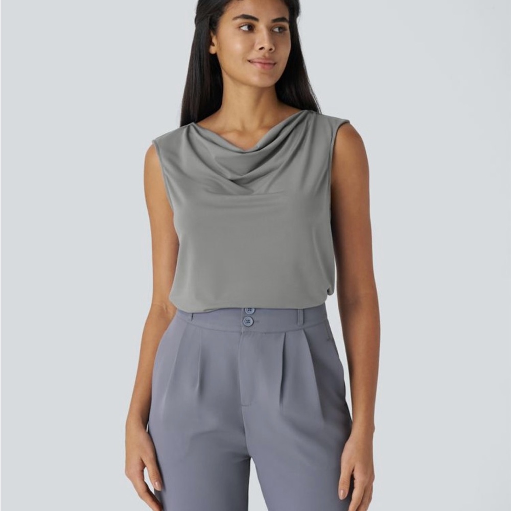 Halara Cowl neck sleeveless work blouse